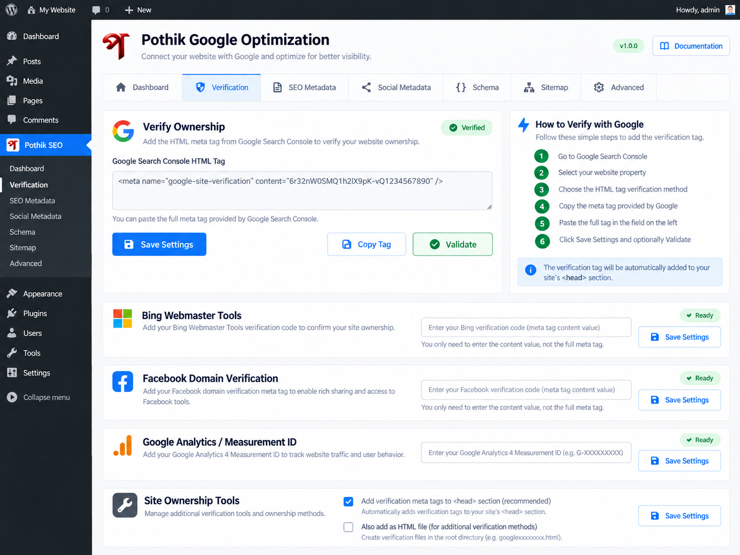 Pothik Google Optimization – Complete SEO, Search Console, Schema & Social Metadata Plugin for WordPress - Image 2