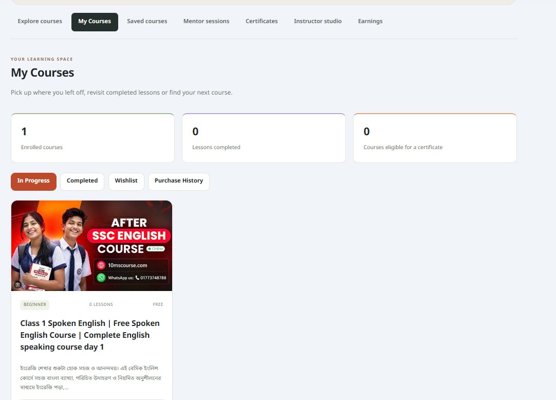 PothikTV Learn Desk Pro: A Complete Learning Management System for WordPress - Image 3